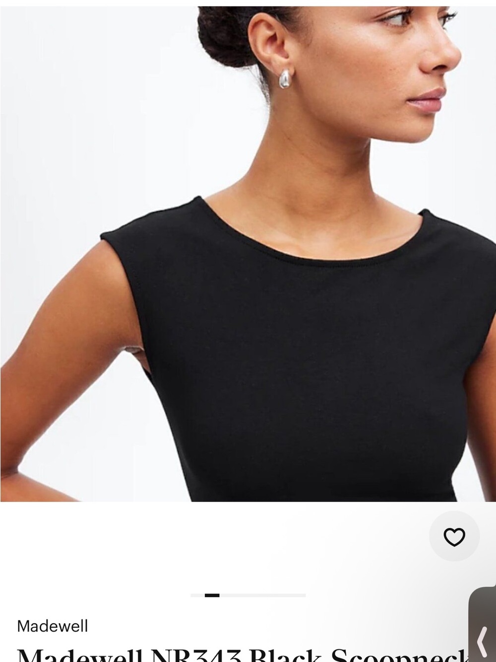 Madewell Scoopneck Cap-Sleeve Tee - Black